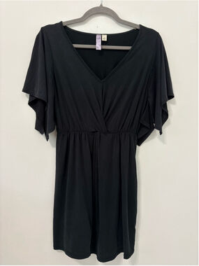 ALYA Faux Wrap Modal Dress Sz XS Black EUC